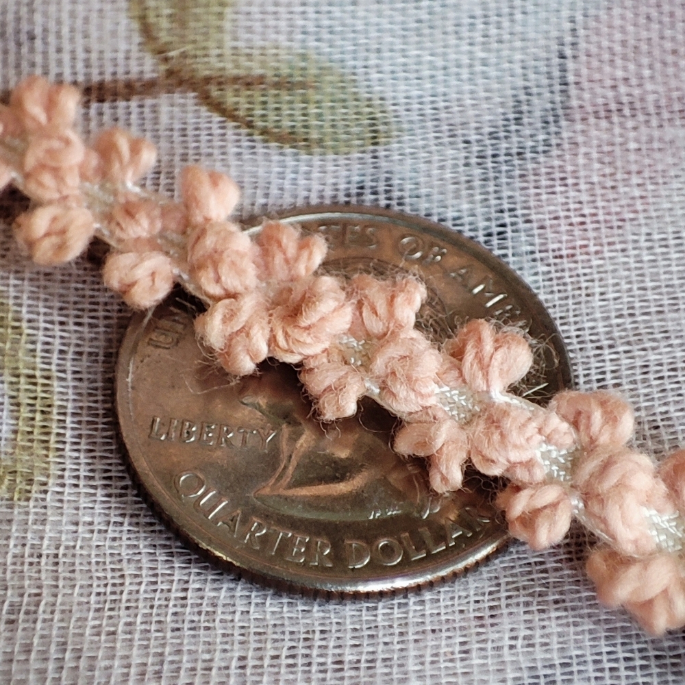 5 Yards of Vintage Peach Color Fuzzy Rick Rack Trim Sewing Notions New Old Stock